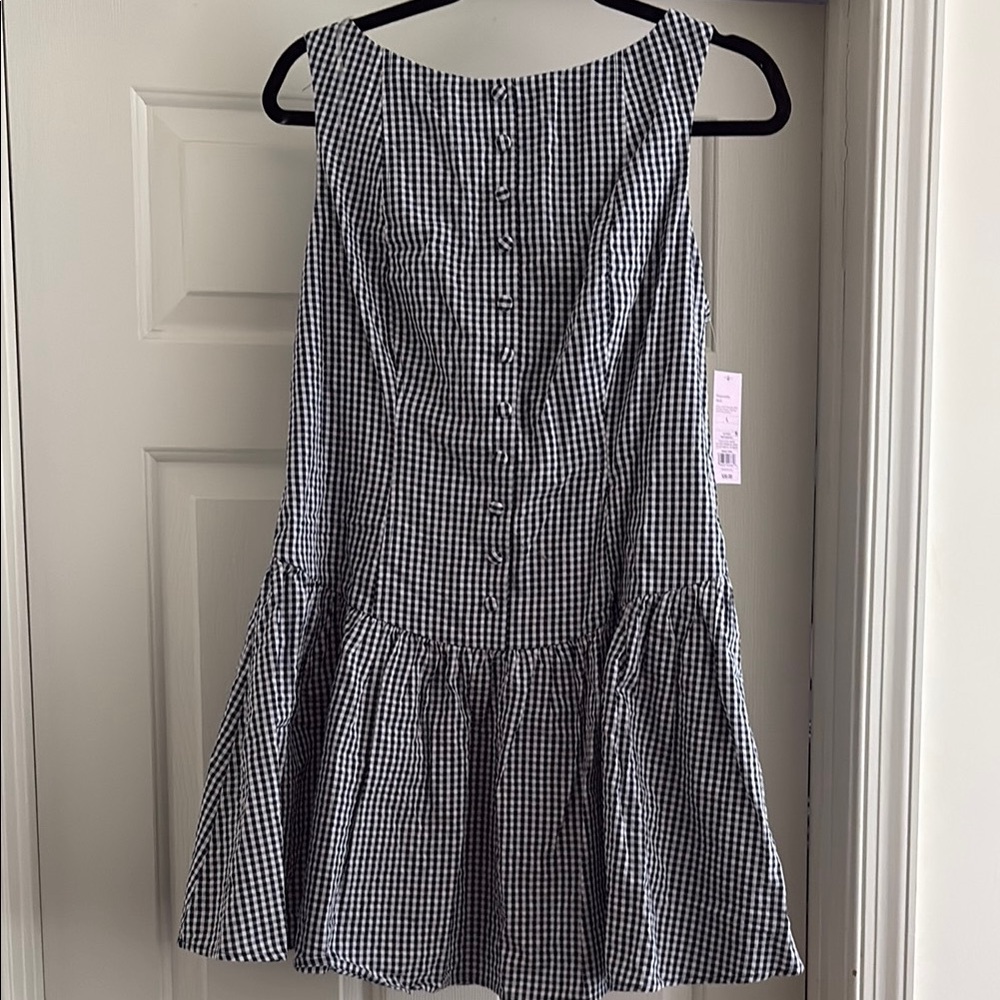 Wild Fable Navy and White Gingham Dress